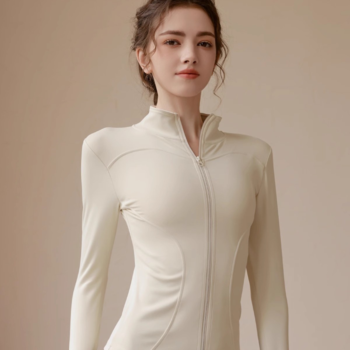 Yoga Fitness Jacket - Fluwelen top met opstaande kraag voor