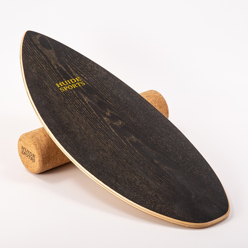 Yoga Fitness Gear - Visvormig houten surfbalansbord, draagbaar voor thuisfitness,