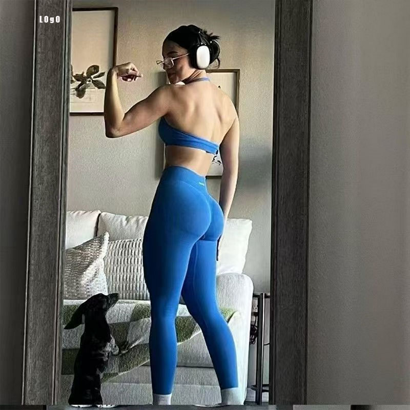 Yoga Fitness Logo Design - Df Logo Dames Naadloze Sportlegging Hip