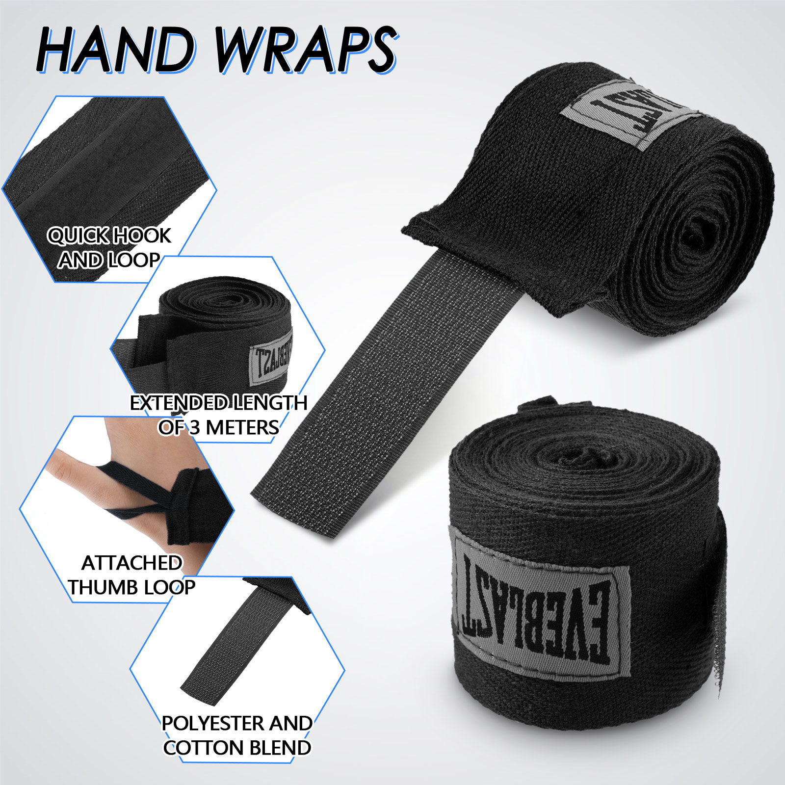 Wrist Wraps Fitness - Katoenen boksbandages Zachte en elastische handbandages