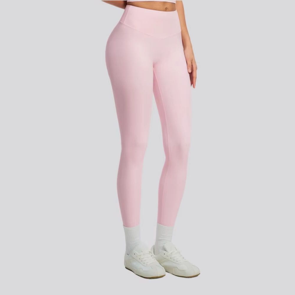 Yoga Fitness Leggings - Effenkleurige yogabroek voor dames, hoge taille,