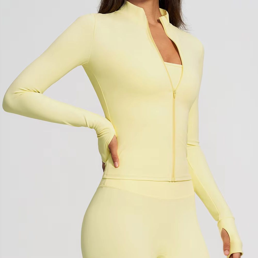 Fitness Yoga Only For Women - Dames Zip Fitness Yoga Shirt Lange