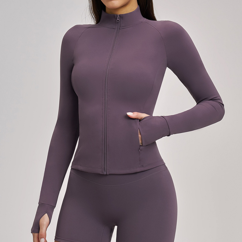 Yoga Fitness Jacket - Lente yogakleding voor dames Hooggesloten lange