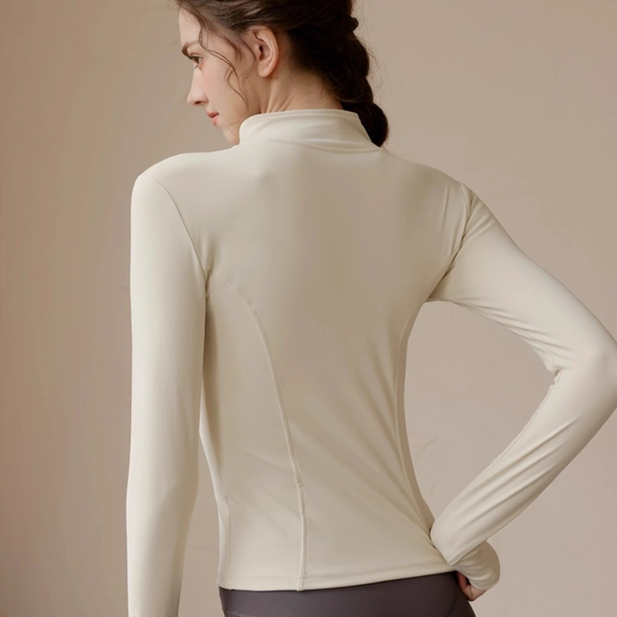 Fluwelen top met opstaande kra - Yoga Fitness Jacket recensie en prijs