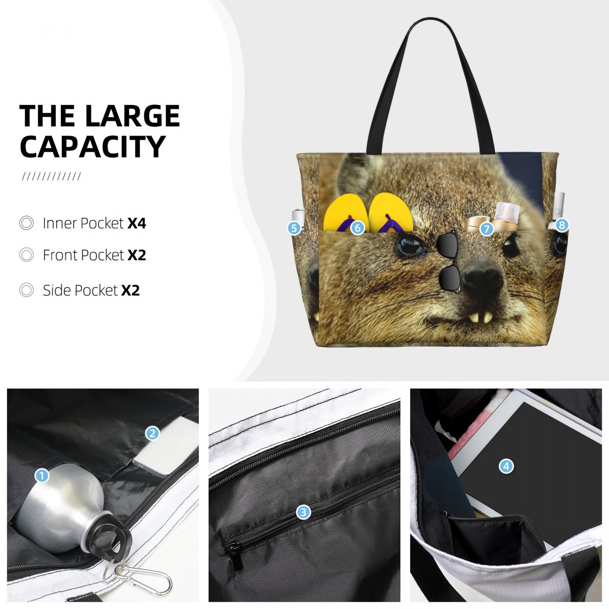 Rock Hyrax Photo Beach Tote Ba - Yoga Fitness Gym Photos recensie en prijs