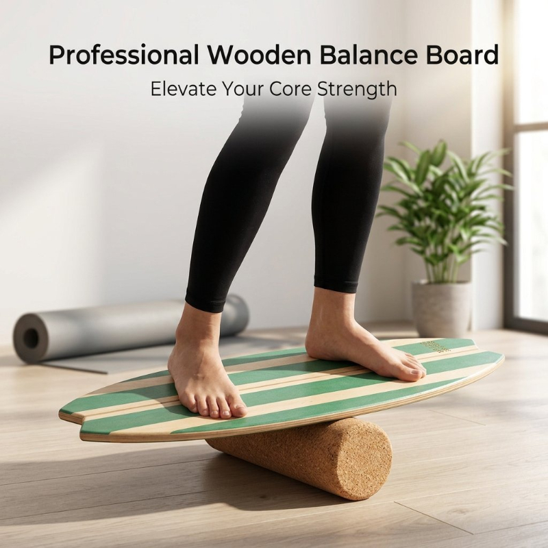 Visvormig houten surfbalansbor - Yoga Fitness Gear recensie en prijs
